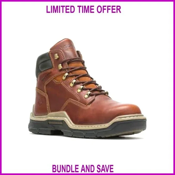 Men's 6IN Leather Construction Boots with DuraShocks Work Safety